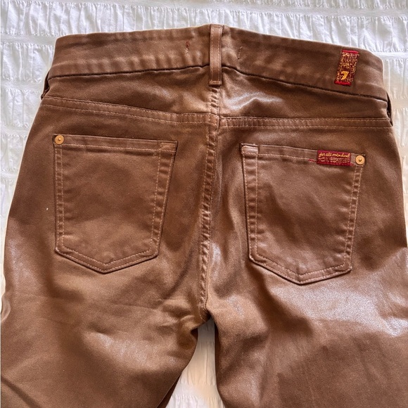 7 For All Mankind Chocolate Brown Jeggings. - Picture 4 of 7
